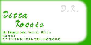 ditta kocsis business card